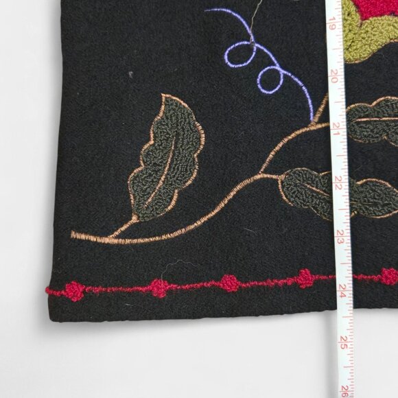 VTG 90s Tally-ho 100% Wool Floral Embroidered Zip Cardigan Jacket S Fall Artsy - Picture 9 of 9